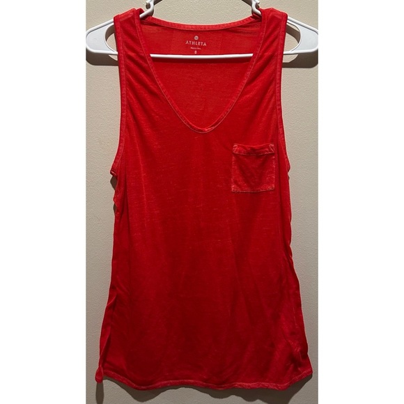 ATHLETA Women’s Sugar Wash Tank Top Size Small - Red - Picture 1 of 5